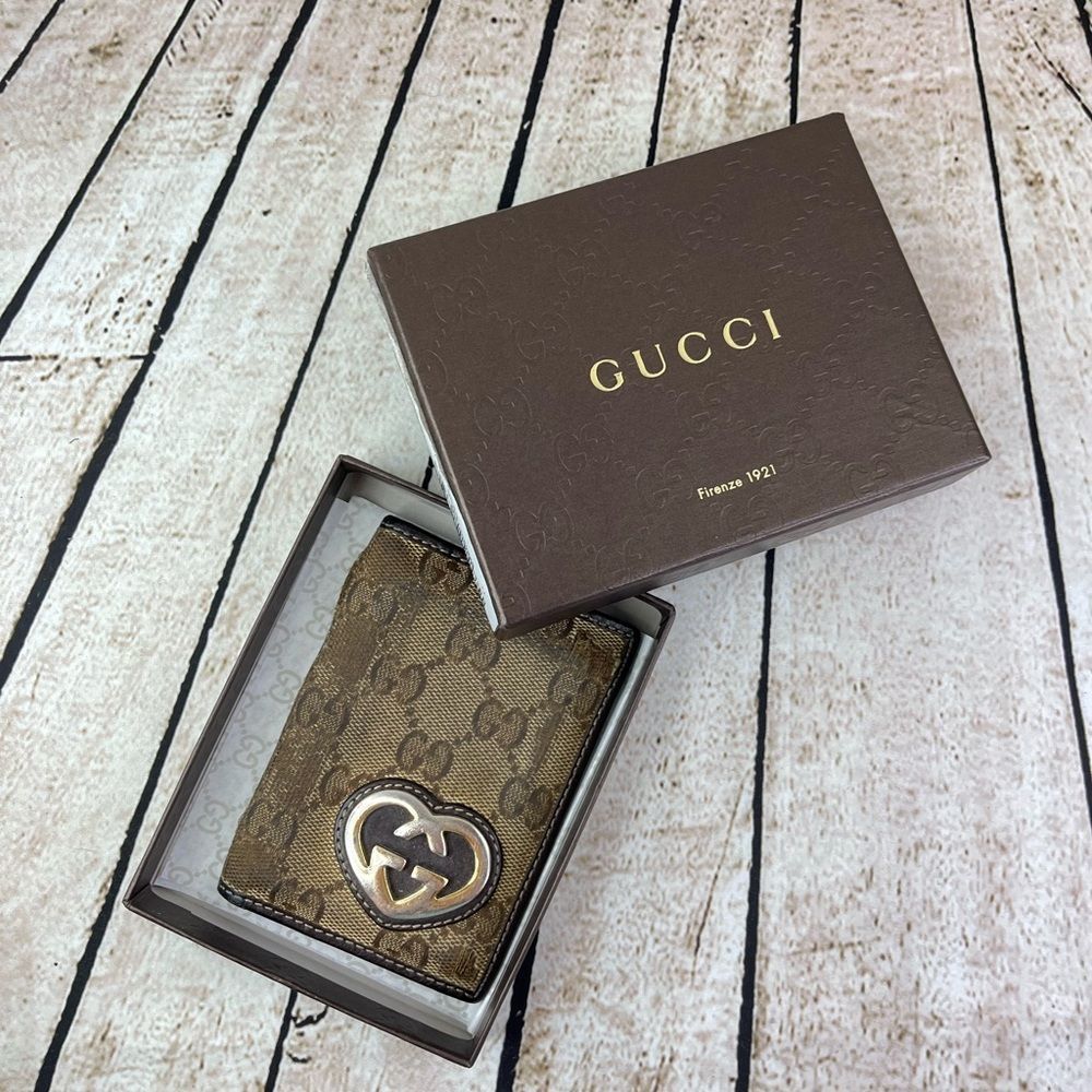 Authentic Gucci Monogram Card Holder Wallet